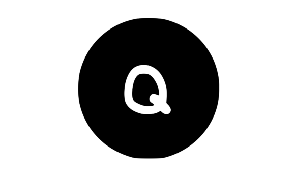 Circle Shape with Playful Mono Q Graphics for Crafts