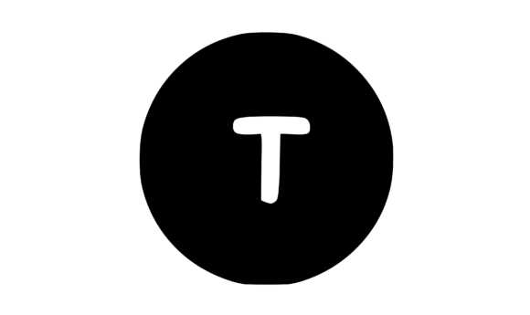 Circle Shape with Playful Mono T Graphics for Crafts