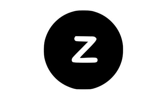 Circle Shape with Playful Mono Z Graphics for Crafts
