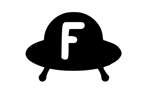 Cute Alien UFO Graphics for Playful Crafts Branding