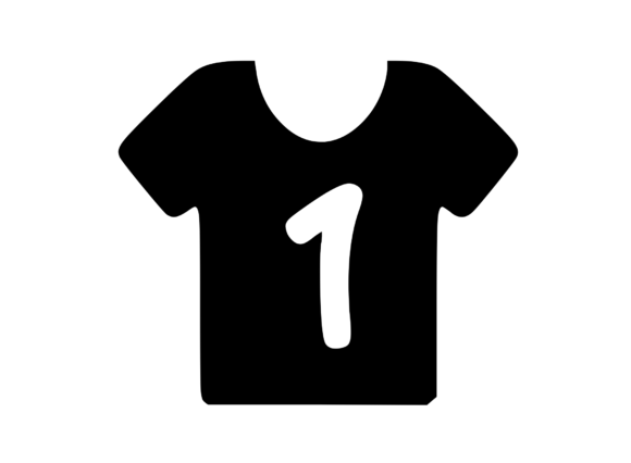 Simple Tee Shirt with Playful Mono 1 Graphics for Crafts