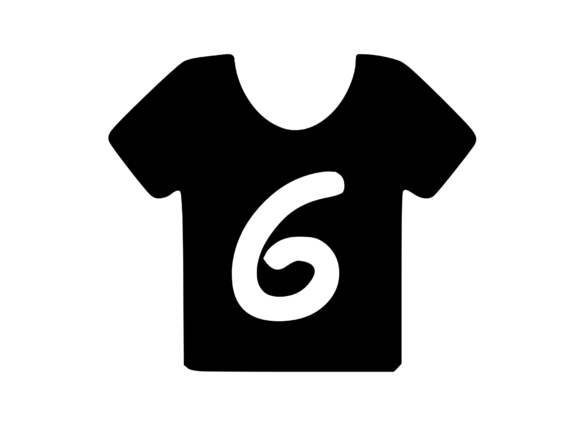 Simple Tee Shirt with Playful Mono 6 Graphics for Crafts