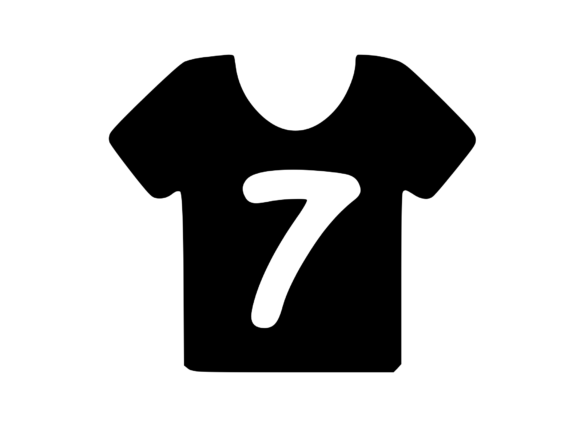 Simple Tee Shirt with Playful Mono 7 Graphics for Crafts