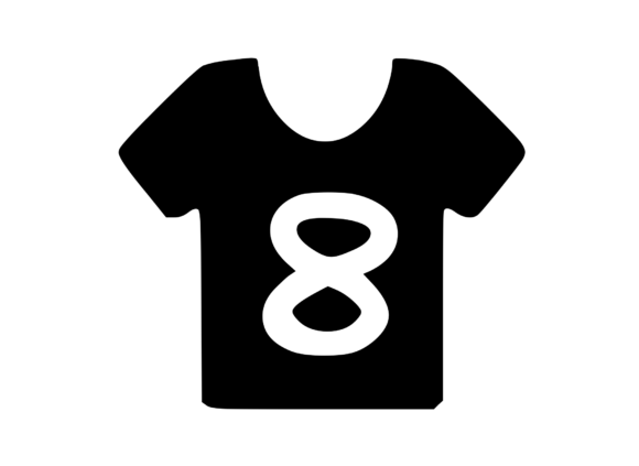 Simple Tee Shirt with Playful Mono 8 Graphics for Crafts