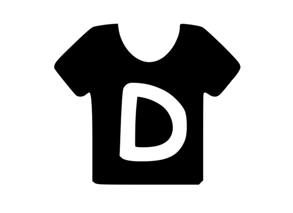 Simple Tee Shirt with Playful Mono D Graphics for Crafts