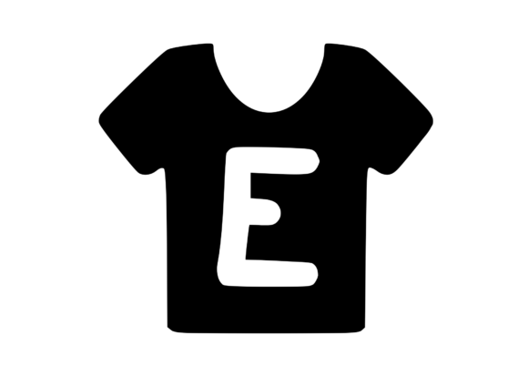 Simple Tee Shirt with Playful Mono E Graphics for Crafts