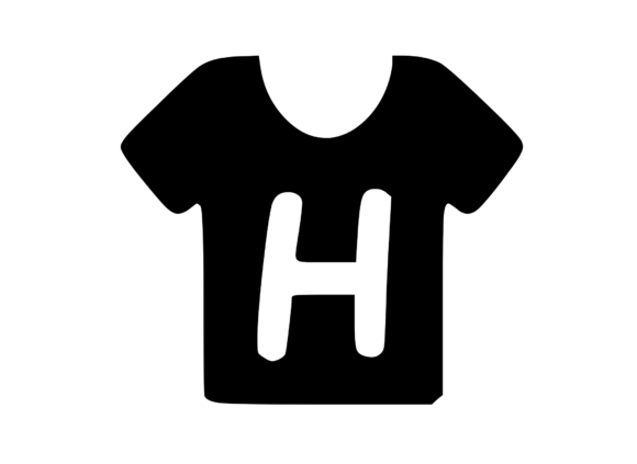 Simple Tee Shirt with Playful Mono H: Graphics for Crafts