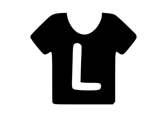Simple Tee Shirt with Playful Mono L Graphics for Crafts