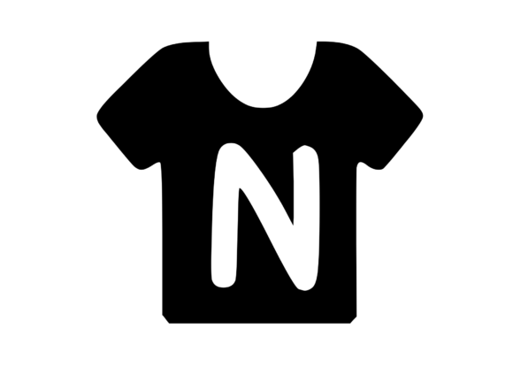 Simple Tee Shirt with Playful Mono N: Graphics for Crafts