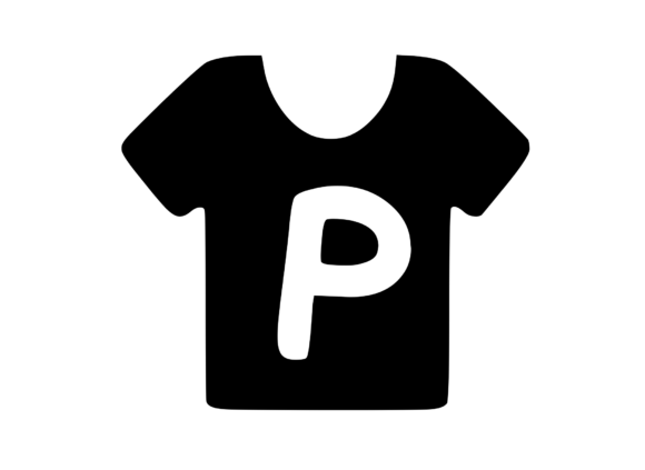 Simple Tee Shirt with Playful Mono P: Graphics & Crafts