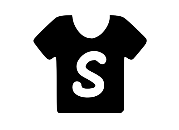 Simple Tee Shirt with Playful Mono S Graphics & Crafts