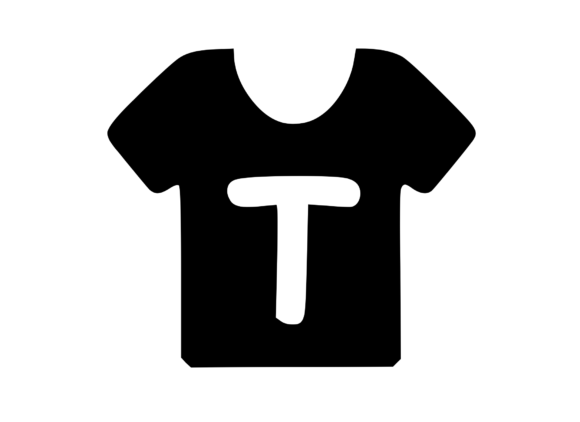 Simple Tee Shirt with Playful Mono T Graphics for Crafts