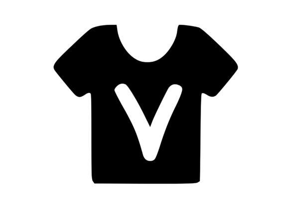 Simple Tee Shirt with Playful Mono V Graphics & Crafts