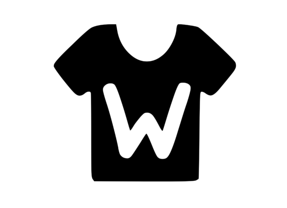 Simple Tee Shirt with Playful Mono W: Graphics & Crafts