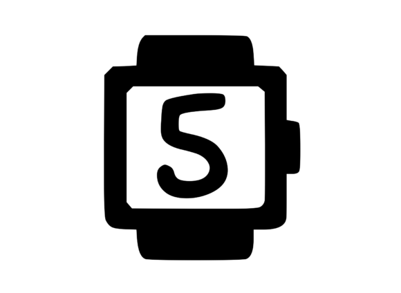Smart Watch with Playful Mono 5 Graphics for Crafts