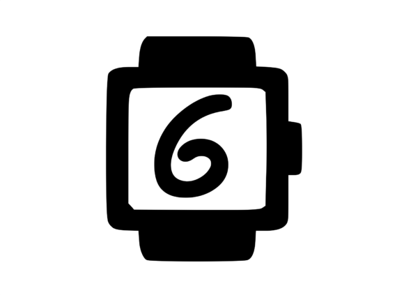 Smart Watch with Playful Mono 6 Graphics for Crafts