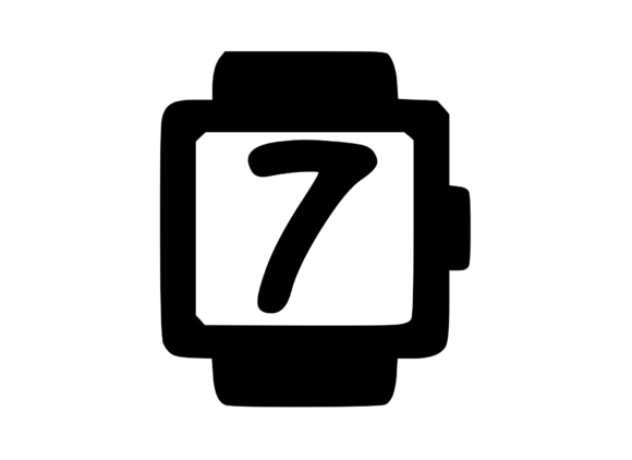 Smart Watch with Playful Mono 7 Graphics for Crafts