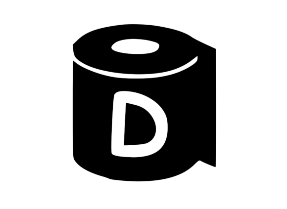 Toilet Paper Roll with Playful Mono D: Graphics for Crafts