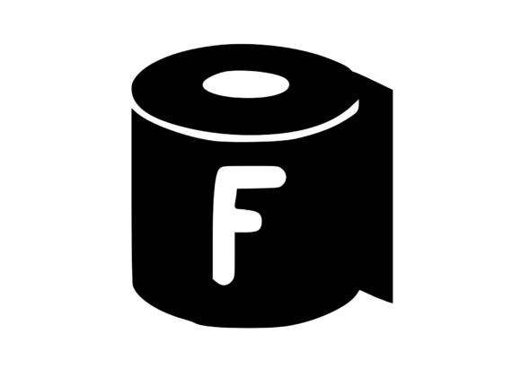 Toilet Paper Roll with Playful Mono F: Graphics for Crafts