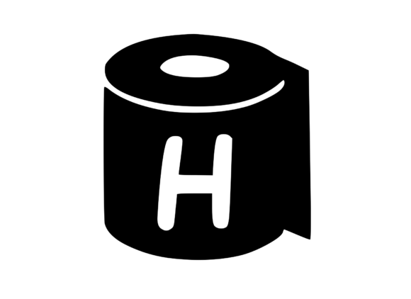Toilet Paper Roll with Playful Mono H: Graphics for Crafts