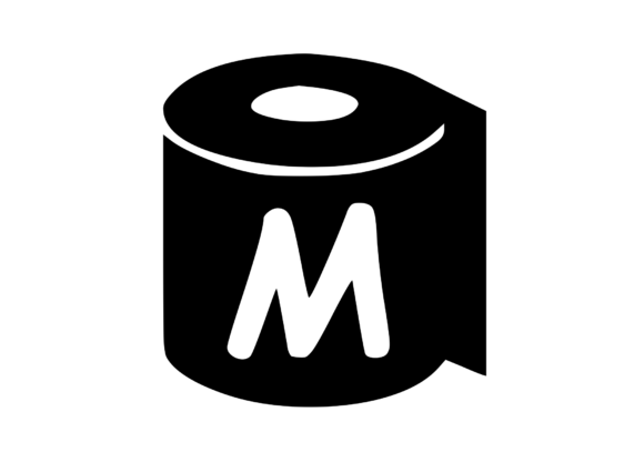 Toilet Paper Roll with Playful Mono M: Graphics for Crafts