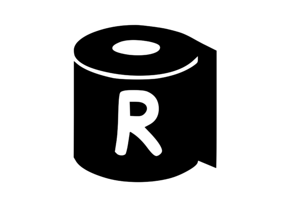 Toilet Paper Roll with Playful Mono R: Graphics & Crafts