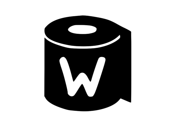 Toilet Paper Roll with Playful Mono W: Graphics & Crafts